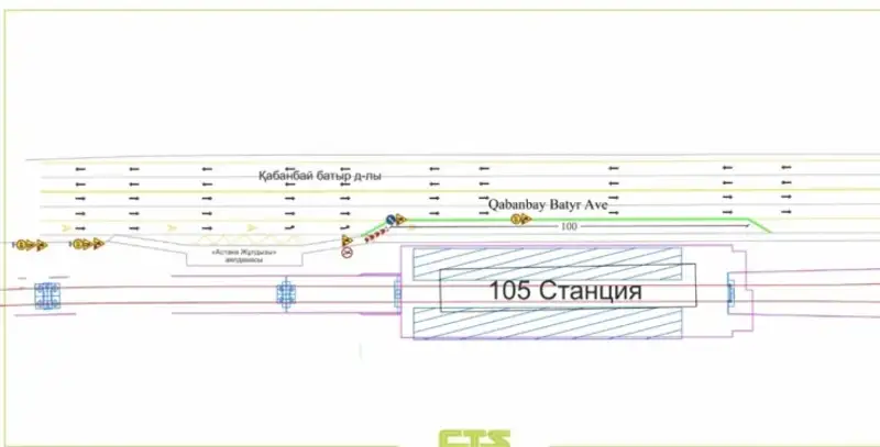 Из-за строительства LRT в Астане частично перекрыли улицу до 30 декабря