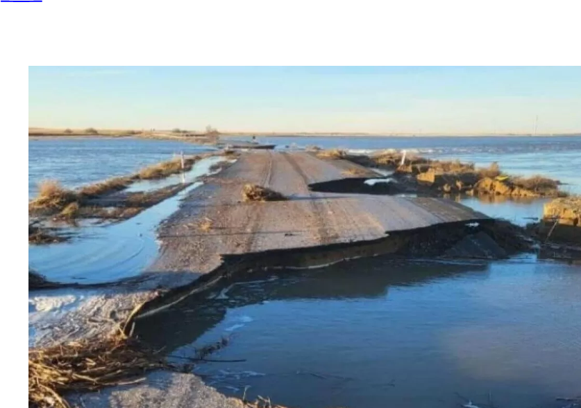 В Костанайской области уровень воды в реке достиг опасной отметки